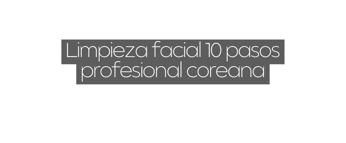 Limpieza facial 10 pasos profesional coreana